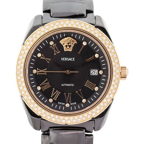 versace black ceramic diamond watch|versace watches prices.